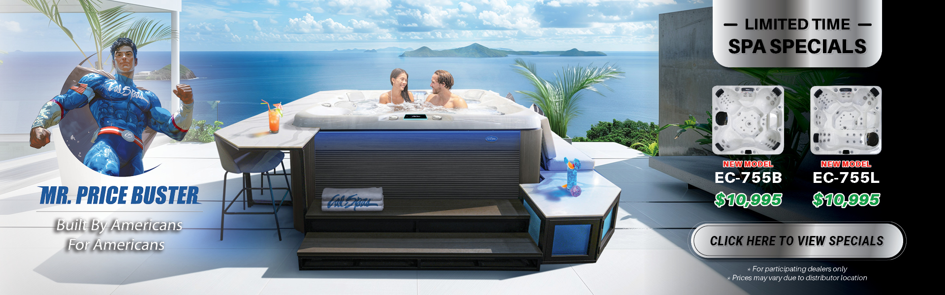 Calspas hot tub being used in a family setting - College Station