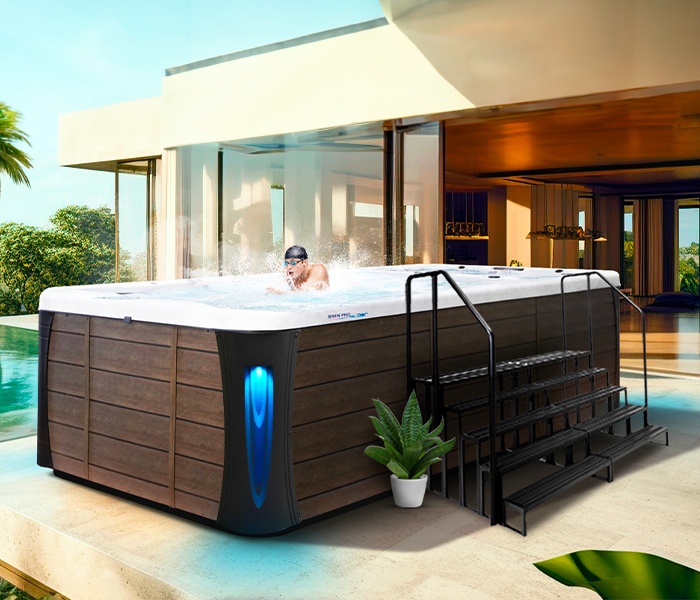 Calspas hot tub being used in a family setting - College Station